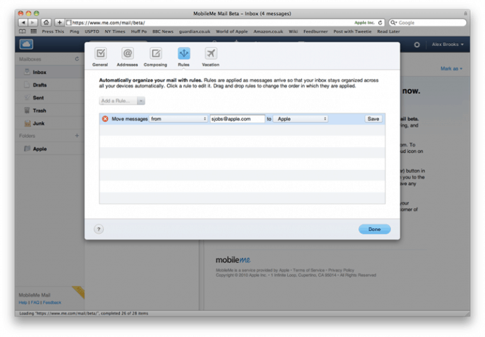 Neue MobileMe-Oberfläche (Quelle: World of Apple)