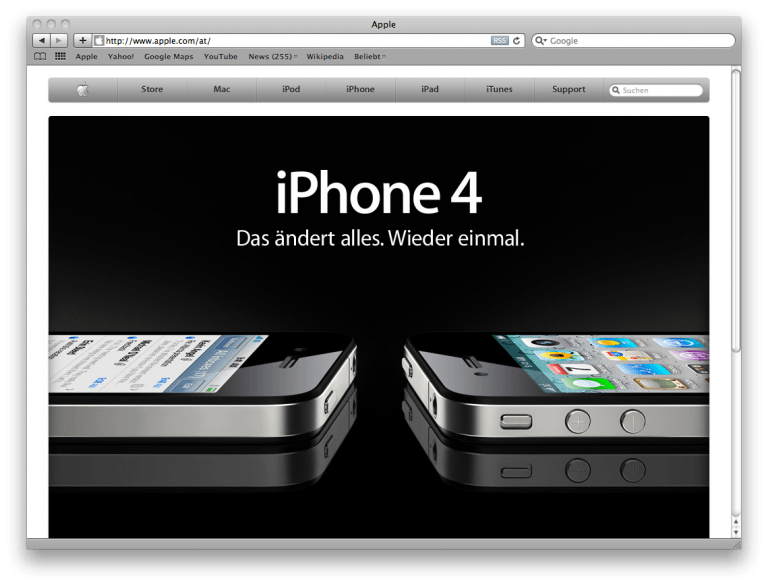 Screenshot: Safari 5