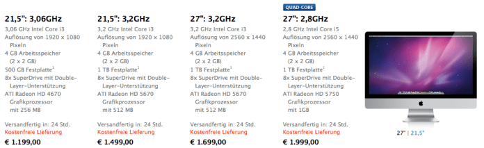 Neue iMac-Modelle