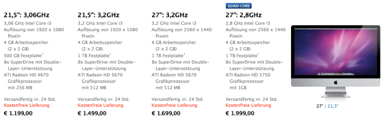 Neue iMac-Modelle