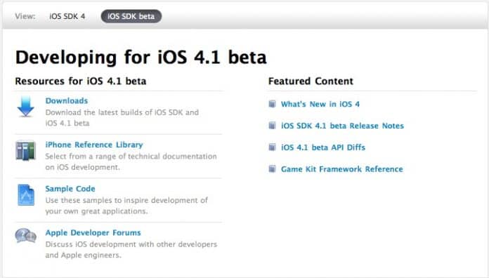 iOS 4.1 Beta