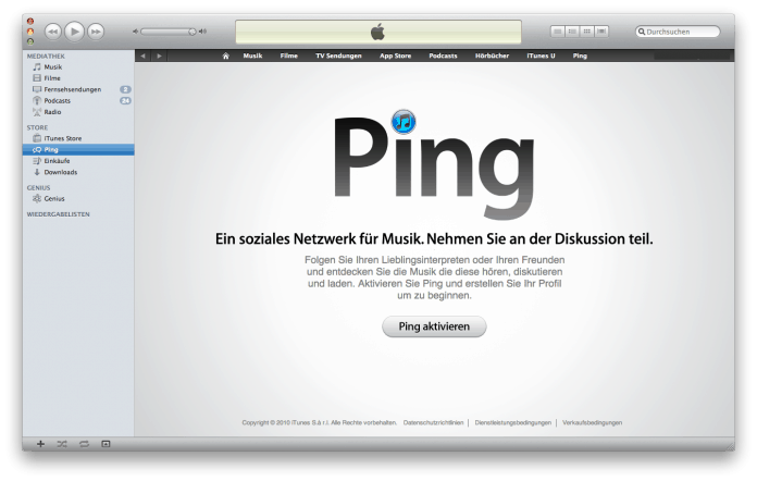 Ping for iTunes