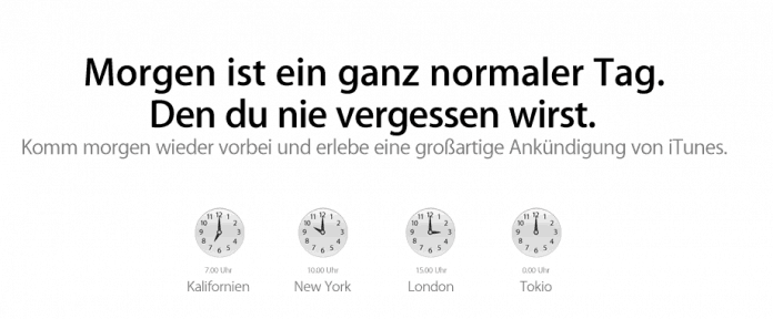 Apple-Ankündigung am 15.11.2010 (Screenshot: apple.de)
