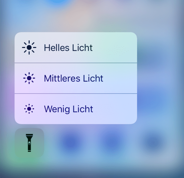 Taschenlampe in iOS 10